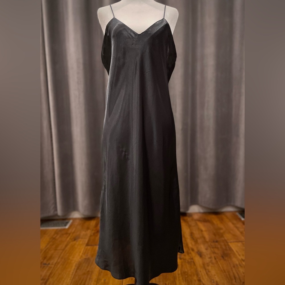 Vintage black satin nightgown